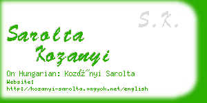 sarolta kozanyi business card